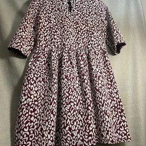 Used XXL cheetah print burgundy and cream dress